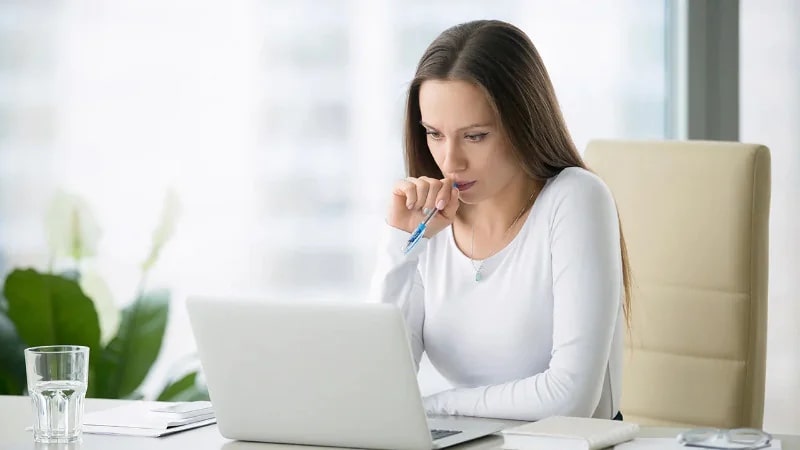 A woman on her laptop